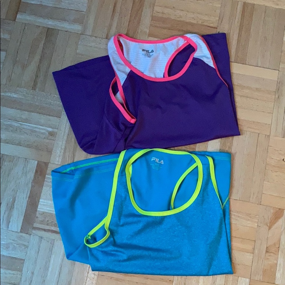 two Fila tank tops